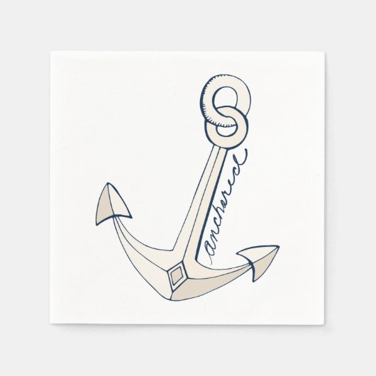 Serviette En Papier Ancre (Devant)