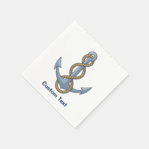 Serviette En Papier Ancre avec corde