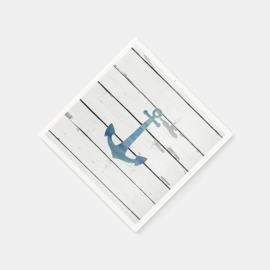 Serviette En Papier Ancre Baleine Bleue Nautique Décor rustique (Coin)