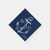 Serviette En Papier Ancre blanche marine (Coin)