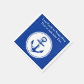 Serviette En Papier Ancre Bleu de mer marine Nautique Coupe de course  (Coin)
