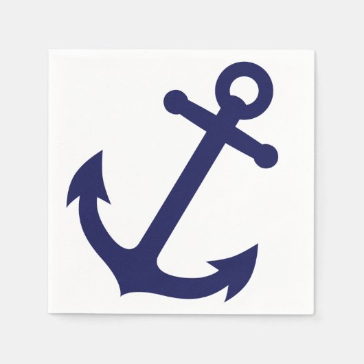 Serviette En Papier Ancre bleu marine (Devant)
