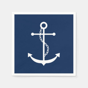 Serviette En Papier Ancre bleu marine