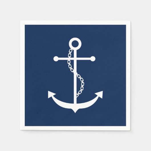Serviette En Papier Ancre bleu marine (Devant)