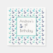 Serviette En Papier Ancre bleue marine (Devant)