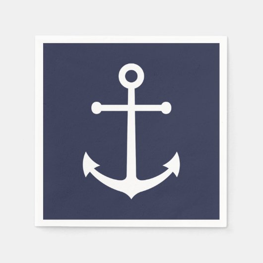 Serviette En Papier Ancre bleue marine (Devant)
