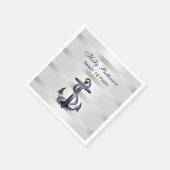Serviette En Papier Ancre bleue marine Nautique Argent Wt BG V Sweet 1 (Coin)