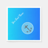 Serviette En Papier ancre dans la mer - votre nom de bateau (Devant)