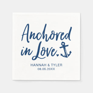 Serviette En Papier Ancré Dans Love Beach Mariage Nautique
