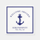 Serviette En Papier Ancre de bateau Bienvenue à bord (Devant)