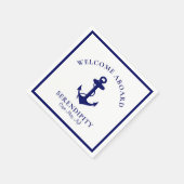 Serviette En Papier Ancre de bateau Bienvenue à bord (Coin)