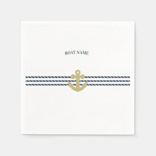 Serviette En Papier Ancre de bateau nautique, corde