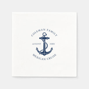 Serviette En Papier Ancre de bateau nautique Famille Croisière en mer