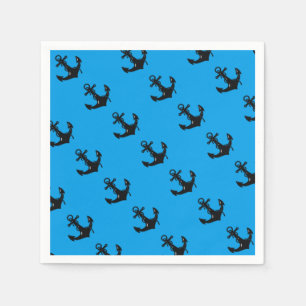 Serviette En Papier Ancre de bateau noir