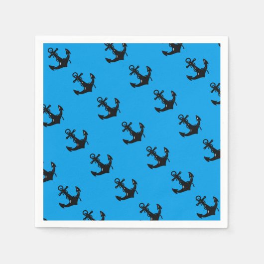 Serviette En Papier Ancre de bateau noir (Devant)