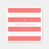 Serviette En Papier Ancre de couleur de bandes modifiables Mariage nau (Devant)