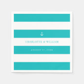 Serviette En Papier Ancre de couleur de bandes modifiables Mariage nau (Devant)