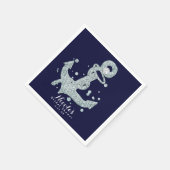 Serviette En Papier Ancre diamant nautique Bling Glam Beach Party (Coin)