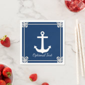 Serviette En Papier Ancre en corde Frame Nautique (En situation)