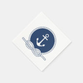 Serviette En Papier Ancre Et Corde Design (Coin)