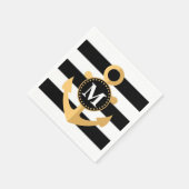 Serviette En Papier Ancre et rayures (Coin)