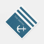 Serviette En Papier Ancre et rayures minimalistes Nautiques (Coin)