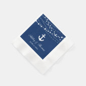Serviette En Papier Ancre Mariage nautique Lumières Marine Bleu (Coin)