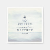 Serviette En Papier Ancre marine Bleu Aquarelle Océan (Devant)