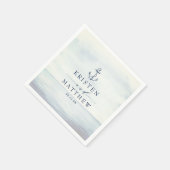 Serviette En Papier Ancre marine Bleu Aquarelle Océan (Coin)