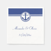 Serviette En Papier Ancre marine Blue Nautical (Devant)