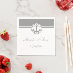 Serviette En Papier Ancre marine gris
