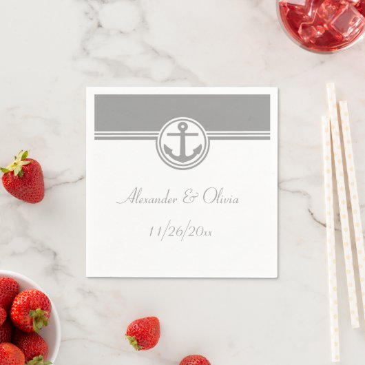 Serviette En Papier Ancre marine gris (En situation)