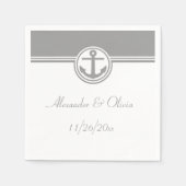Serviette En Papier Ancre marine gris (Devant)