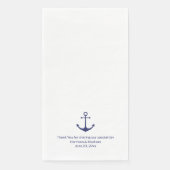 Serviette En Papier ancre marine mariage bleu et blanc (Devant)