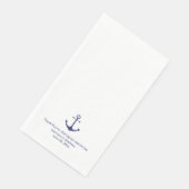 Serviette En Papier ancre marine mariage bleu et blanc (Coin)