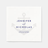 Serviette En Papier Ancre Naútico Moderne Mariage (Devant)