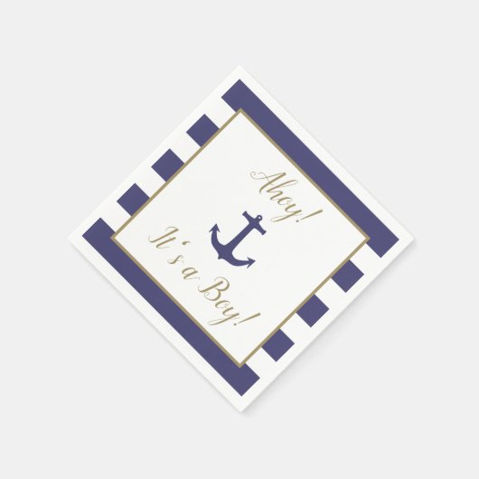 Serviette En Papier Ancre nautique "Ahoy ! C'est un garçon !" Baby sho (Coin)