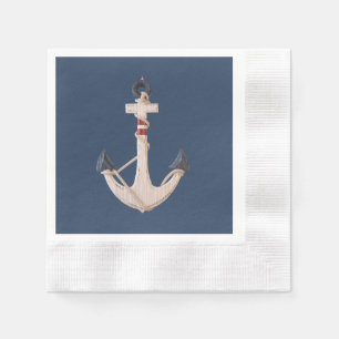 Serviette En Papier ancre nautique avec corde