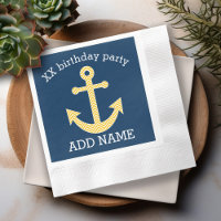 Ancre nautique avec Motif de Navy Jaune Chevron