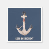 Serviette En Papier Ancre nautique avec nom de bateau (Devant)