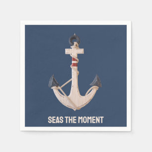 Serviette En Papier Ancre nautique avec nom de bateau