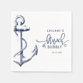 Serviette En Papier Ancre nautique Brunch Bubbly Blanc (Devant)