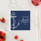Serviette En Papier Ancre nautique Brunch Bubbly Marine Bleu (En situation)