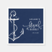 Serviette En Papier Ancre nautique Brunch Bubbly Marine Bleu (Devant)