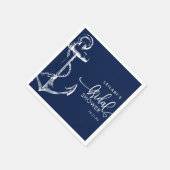 Serviette En Papier Ancre nautique Fête des mariées Marine (Coin)