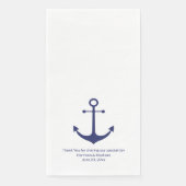 Serviette En Papier ancre nautique mariage marine bleu blanc (Devant)