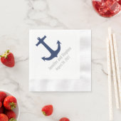Serviette En Papier Ancre nautique Mariage personnalisé serviettes (En situation)