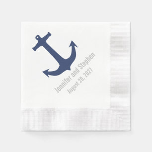 Serviette En Papier Ancre nautique Mariage personnalisé serviettes