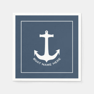 Serviette En Papier Ancre nautique Nom du bateau Napkins