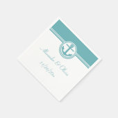 Serviette En Papier Ancre nautique sarcelle (Coin)